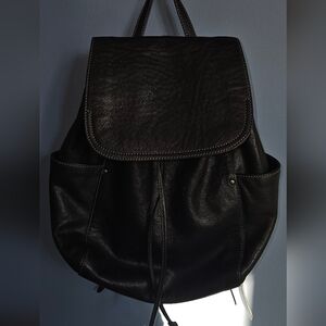 Frye Black Leather Backpack